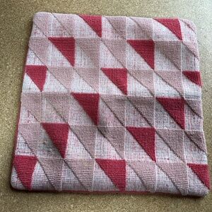 West Elm "Coral Blush Triangles" 20 X 20 Inch Square Pillow Cover Boho Cotton